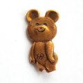 Значок олимпийский мишка. СССР. 16х30 мм