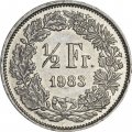 Швейцария 1/2 франка 1983 год