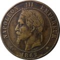 Франция 10 сантимов  1862 год - Отметка монетного двора: &quot;A&quot; - Париж
