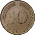 ФРГ 10 пфеннигов 1978 год - F