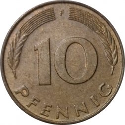 ФРГ 10 пфеннигов 1978 год - F