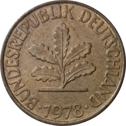 ФРГ 10 пфеннигов 1978 год - F