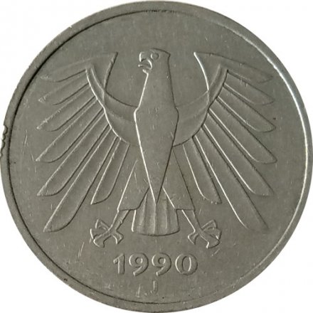 ФРГ 5 марок 1990 год  J