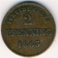 Бавария 2 пфеннинга 1863 год