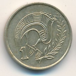 Монета Кипр 1 цент 1988 год