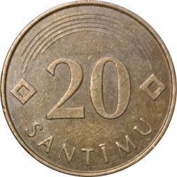 Латвия 20 сантимов 2007 год
