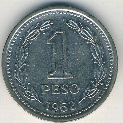 Аргентина 1 песо 1962 год