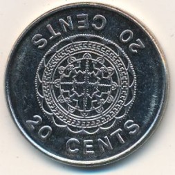 Монета Соломоновы острова 20 центов 2008 год