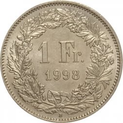 Швейцария 1 франк 1998 год