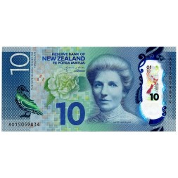 Новая Зеландия 10 долларов 2015 год - Кейт Шеппард. Синие утки UNC