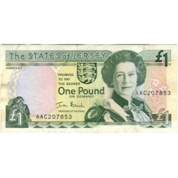 Джерси 1 фунт 2000 год - Королева Елизавета II. Церковь - VF+