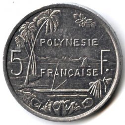 Французская Полинезия 5 франков 2001 год