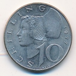 Австрия 10 шиллингов 1977 год