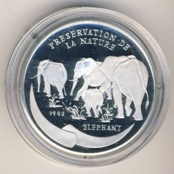 Конго 1000 франков 1993 год