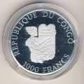 Конго 1000 франков 1993 год