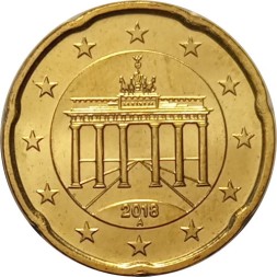 Германия 20 евроцентов 2018 год (A)