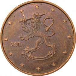 Финляндия 5 евроцентов 2004 год - Герб Финляндии