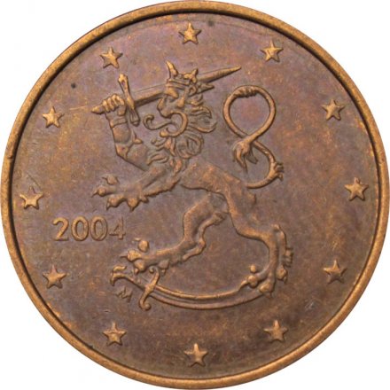 Финляндия 5 евроцентов 2004 год - Герб Финляндии
