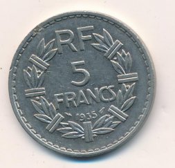 Франция 5 франков 1935 год