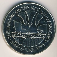Монета Остров Святой Елены и острова Вознесения 50 пенсов 1994 год - Высадка в Нормандии