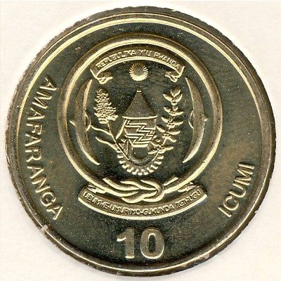 Руанда 10 франков 2003 год