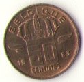 Бельгия 50 сантимов 1983 год BELGIQUE
