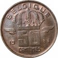 Бельгия 50 сантимов 1983 год BELGIQUE