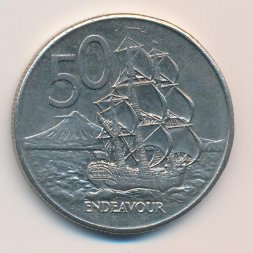 Новая Зеландия 50 центов 1981 год - Парусник «ENDEAVOUR»