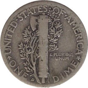 США 1 дайм (10 центов) 1942 год - Mercury Dime (D)