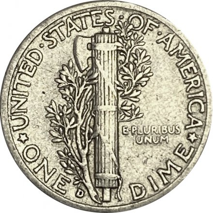 США 1 дайм (10 центов) 1942 год - Mercury Dime (D)