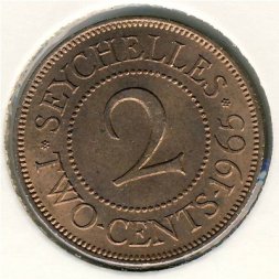 Сейшелы 2 цента 1965 год