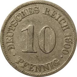Германия 10 пфеннигов 1900 год (A)