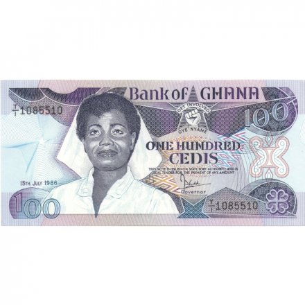Гана 100 седи 1986 год UNC