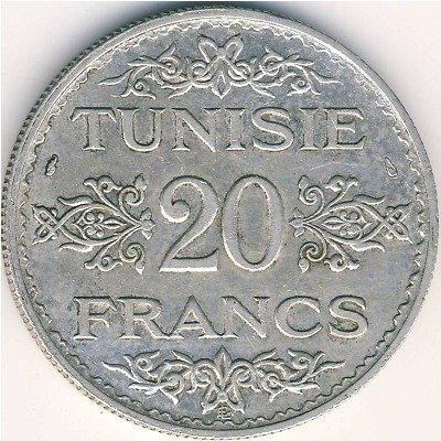 Тунис 20 франков 1934 год