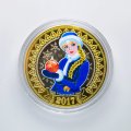 Гравированная монета 10 рублей 2016 год - Снегурочка в синем (в сувенирной упаковке)