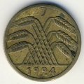 Веймарская республика 5 рентенпфеннигов 1924 год (J)
