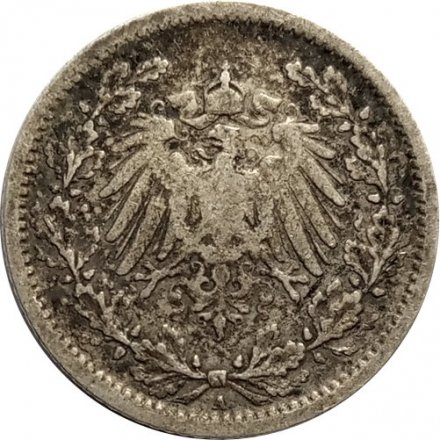 Германия 1/2 марки 1906 год (А)