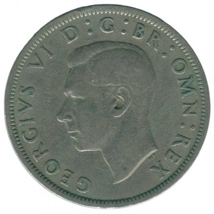 Великобритания 1/2 кроны 1949 год