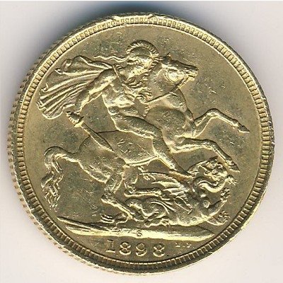 Великобритания 1 соверен 1898 год