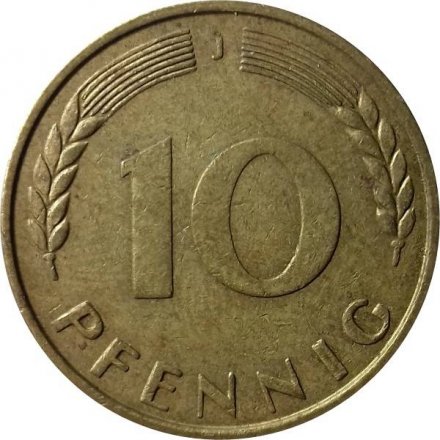 ФРГ 10 пфеннигов 1984 год - J