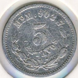 Мексика 5 сентаво 1892 год