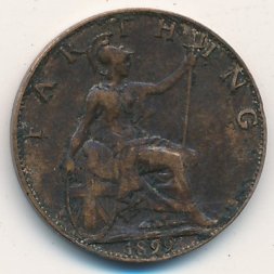 Великобритания 1 фартинг 1899 год