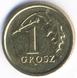 Монета Польша 1 грош 2015 год