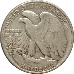США 1/2 доллара 1945 год (без отметки монетного двора)