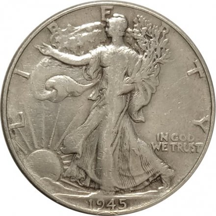 США 1/2 доллара 1945 год (без отметки монетного двора)