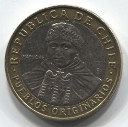Монета Чили 100 песо 2013 год