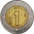 Мексика 1 песо 2017 год - Хохлатый сокол