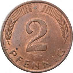 ФРГ 2 пфеннига 1991 год (J)