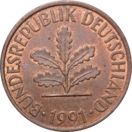 ФРГ 2 пфеннига 1991 год (J)