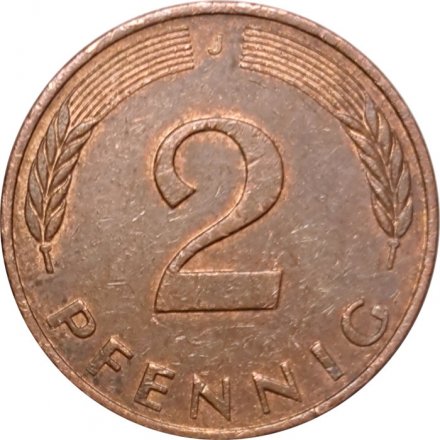 ФРГ 2 пфеннига 1991 год (J)